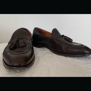 Suit Supply Italian leather brown tassel loafer